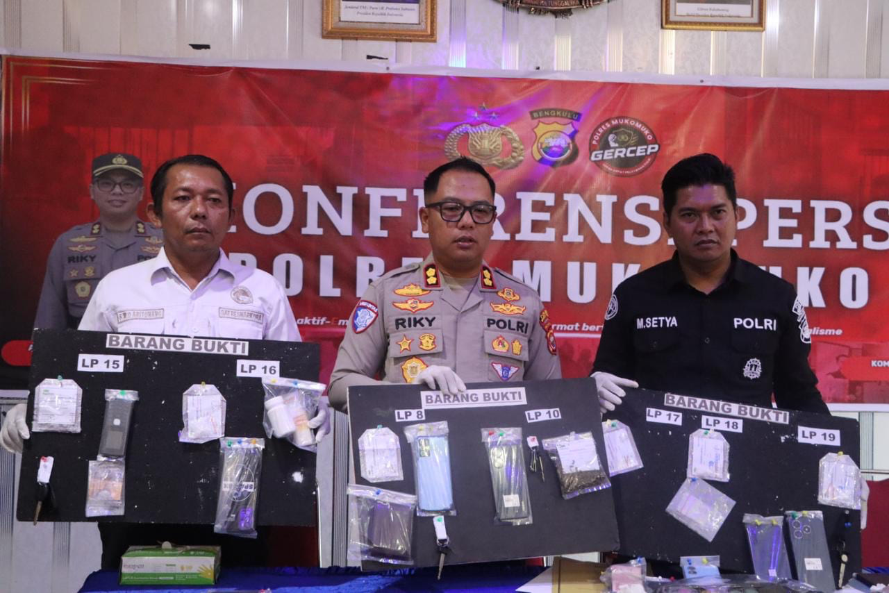 100 Hari Kinerja Kapolres Mukomuko, Sat Narkoba Polres Mukomuko Buktikan Ungkap 9 Kasus Narkoba