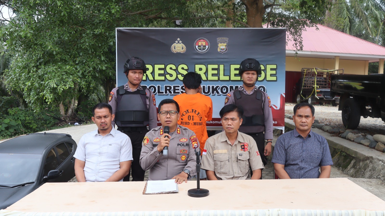 Polres Mukomuko Gelar Press Release Pengungkapan Kasus Pencurian Hewan Ternak