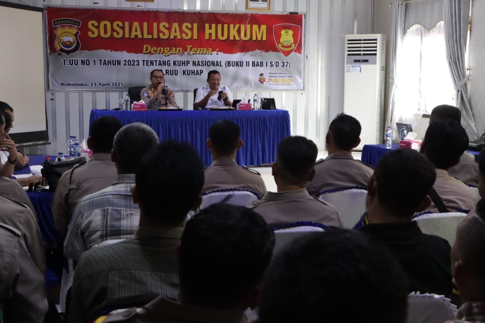 Kgiatan Sosialisasi dan Penyuluhan Hukum Oleh Bidkum Polda Bengkulu di Polres Mukomuko.