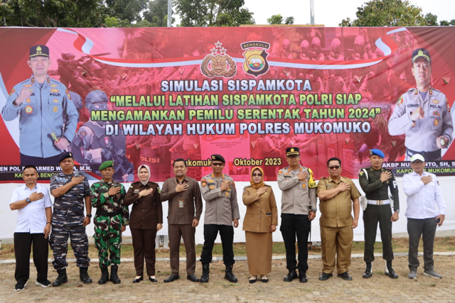 Bukti Siap Amankan Pemilu 2024, Polres Mukomuko Gelar Simulasi Sispamkota