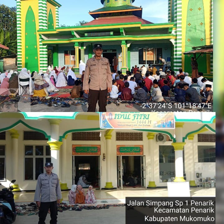 Polsek Penarik Raya melaksanakan Pengamanan Sholat Idul Fitri 1444H/2023